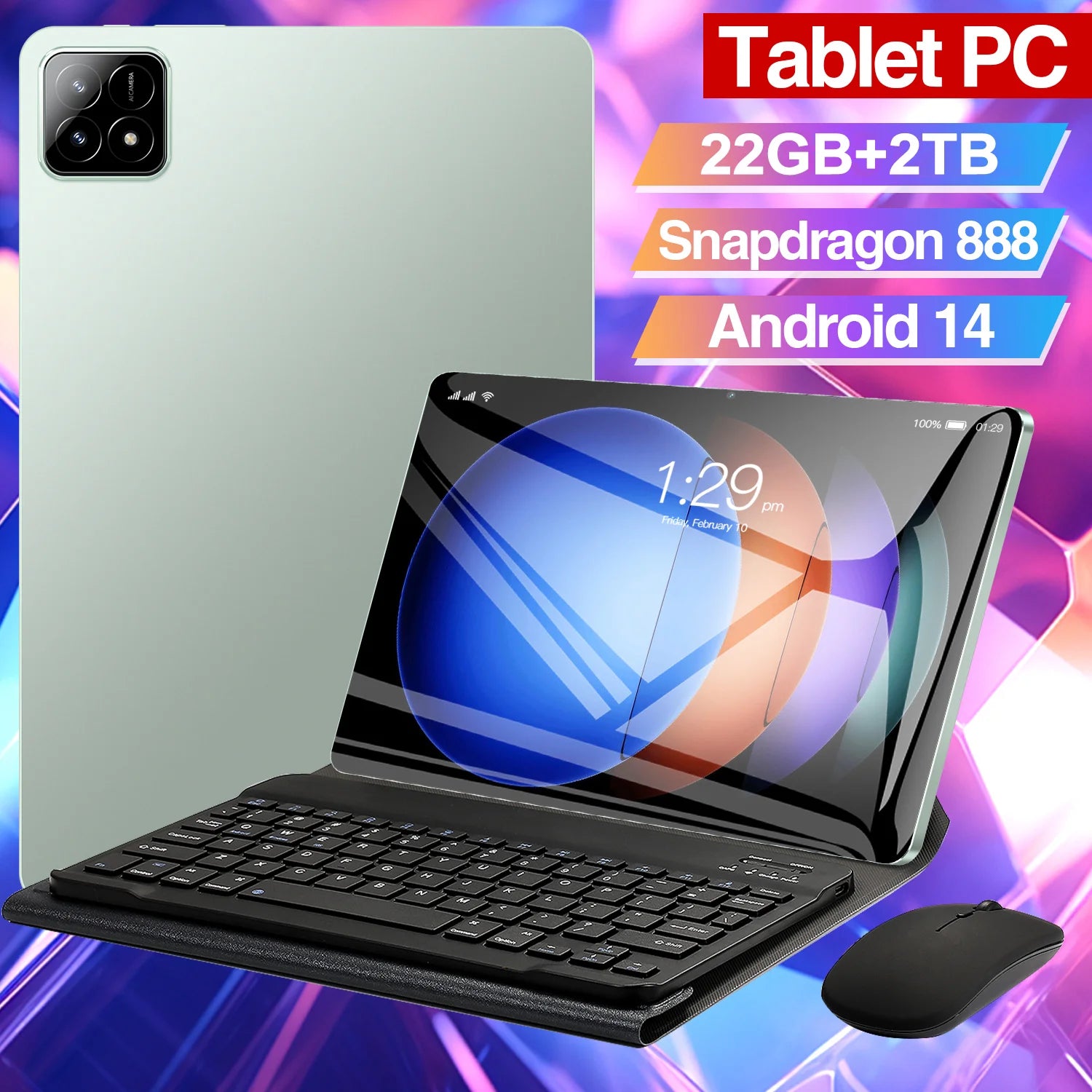 2025 New Pad 7S Pro Tablets 22GB+2TB Android 14 10.1 inch Tablet PC Original Snapdragon888 Global Version 5G Duel SIM Card WIFI