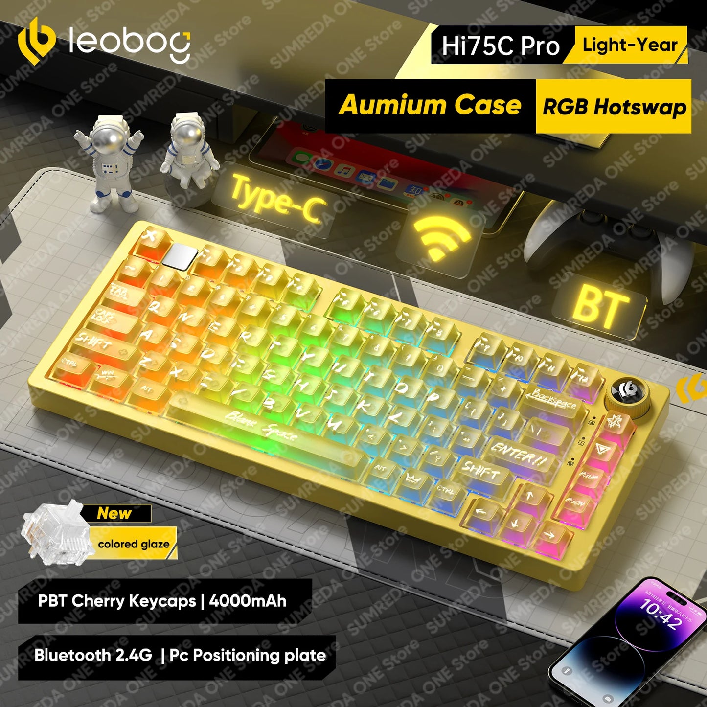 Leobog Hi75C Gaming Aluminum Wireless Mechanical Keyboard Kit Hi75 Hi75C Pro 81Keys Bluetooth 2.4G Wired  Hotswap Gamer Keyboard