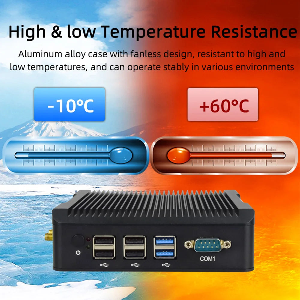 Firewall Industrial Computer Mini pc Fanless Intel Celeron J4125 N5095 4x 2.5G Router LAN NVMe pfsense Firewall Gaming Mini PC