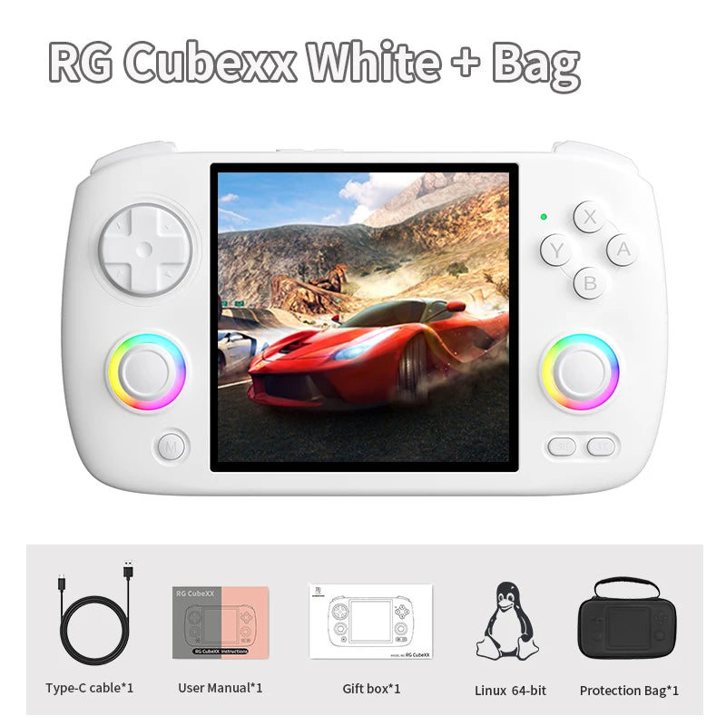 ANBERNIC RG CubeXX Handheld Game Console 3.95" IPS HD Screen Linux WIFI Bluetooth 256G PSP RG Cube XX Retro Video Gaming Console