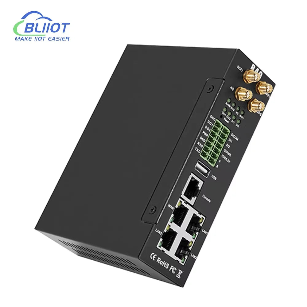 BLIIOT 4G Industrial Edge Router Smart City Street WiFi Router Upload Cloud Platform ThingsBoard Data Acquisition IO Module