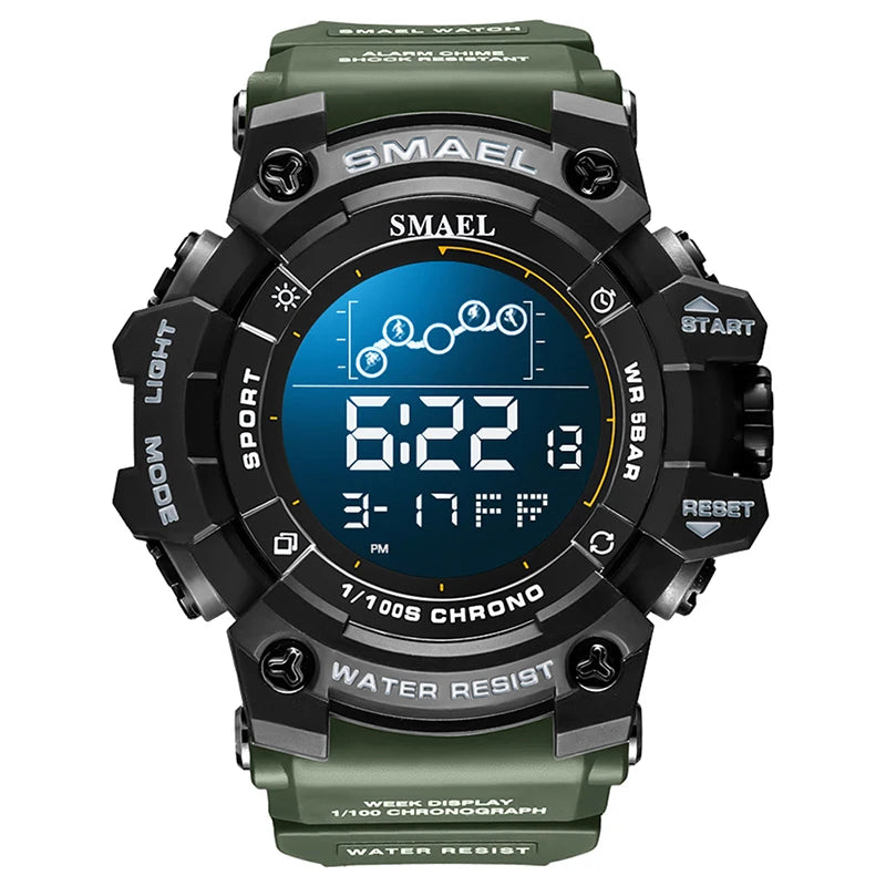 SMAEL Digital Watches Sports for Men 50m Waterproof LED Watches 8082 Men;s Wristwatches Digital  Clock Mens Sport Watches