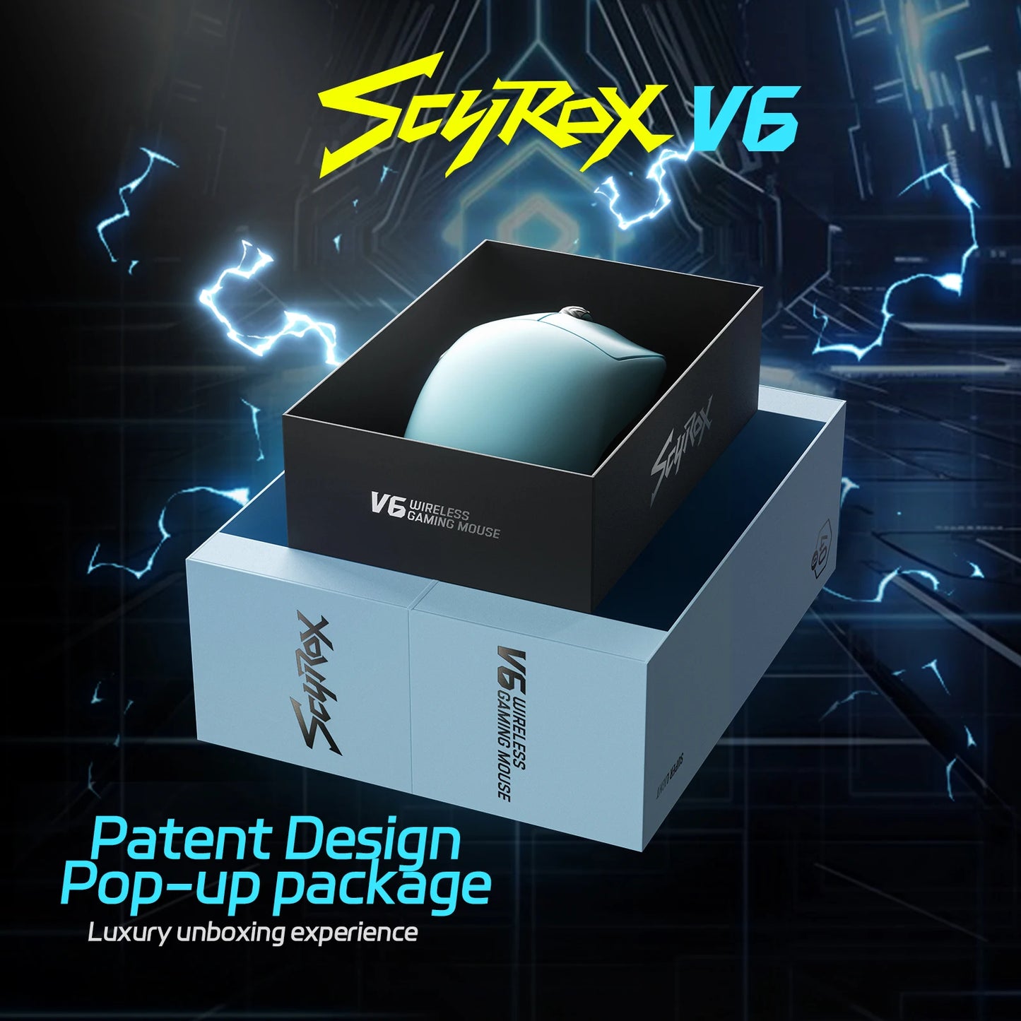 SCYROX V6 Gaming Mouse, Pixart 3950, Omoron Switches, Web Based Software, 8K Dongle Included