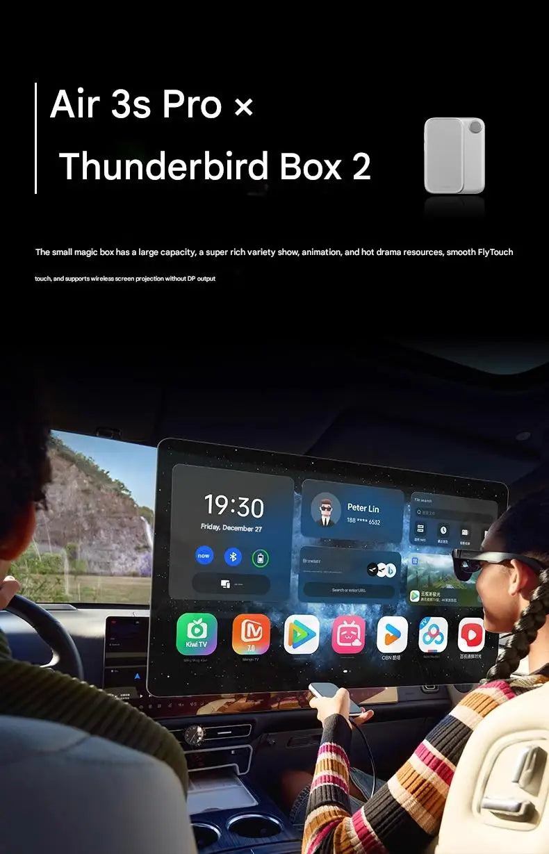 Rayneo Air3s Pro AR Smart Glasses 1200nits 135inches HD Screen 3840 Hz PWM 3D Glasses For Xbox PS5 Switch