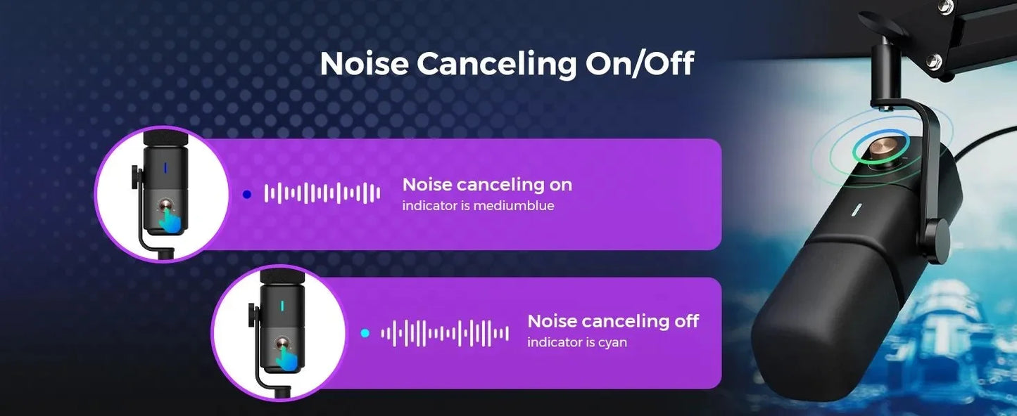 NearStream Dynamic XLR USB Mic Desktop Professional Microphone Plug-and-Play for Gaming Studio Streaming Podcast Recording pc