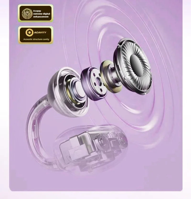 Open Ear Wireless Earphones 144 language Real Time Translator Ear Clip Earbuds Bluetooth Clip On OWS Sports Headphones HD Call