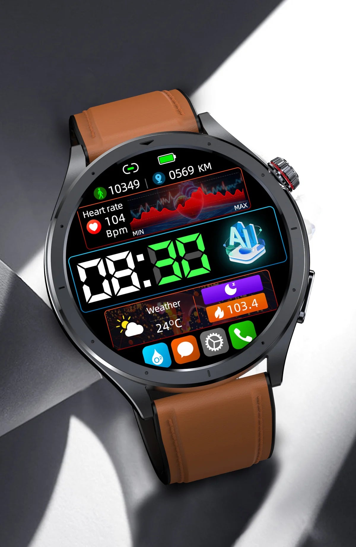 2025 New Body Fat Analysis Health Smart Watch ECG+PPG Uric Acid Blood Pressure Blood Oxygen Clock Call Smart Watch For Men Women