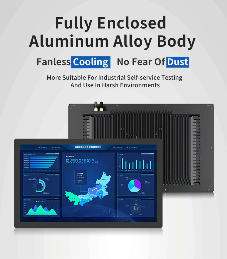 13.3 Inch All-in-One Capacitive Touch PC Industrial Panel PC with VESA Mount Compatible with Windows 10 or 11