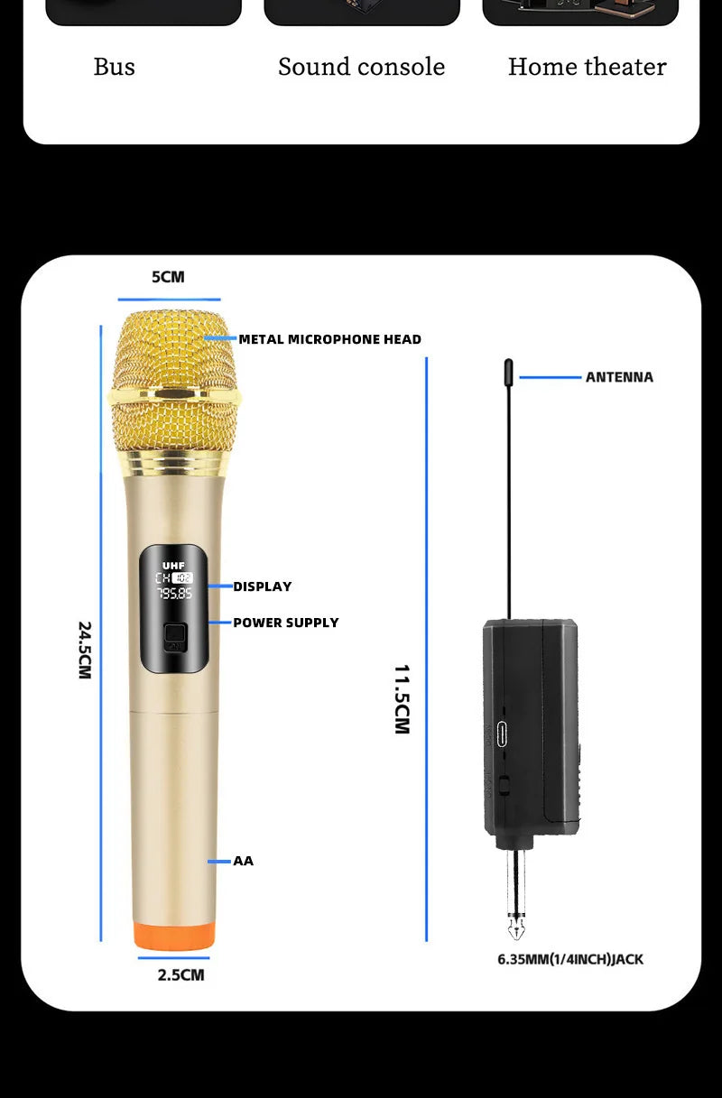 Xiaomi Wireless Microphone 2.4G UHF Fixed Frequency 2 Channels Handheld Micphone For Live Party Karaoke Professional Meeting