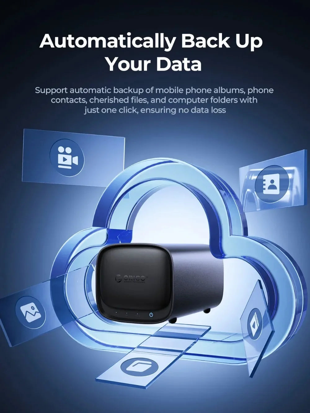 ORICO 2/5 Bay NAS MetaBox Home Storage 3.5" Type-C Network Attached Storage Support Remote Access Share Data Private Cloud