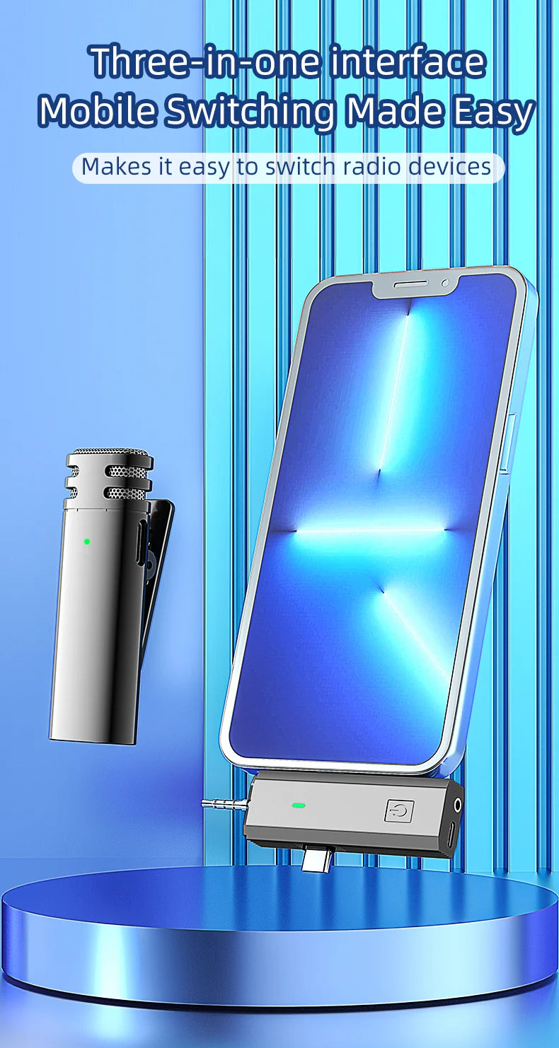 4 In 1 Lavalier Wireless Microphone Noise Reduction Professional Mic for Mobile Phone Camera Speaker Computer Live