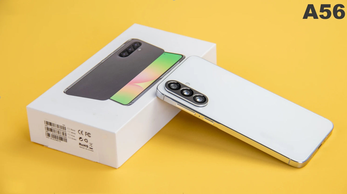 Global Version A56 Smartphone Android,6.8 inch,12GB RAM,512GB ROM,Dual SIM,Mobile phone,Google Play Store,16+32MP,6800mAh