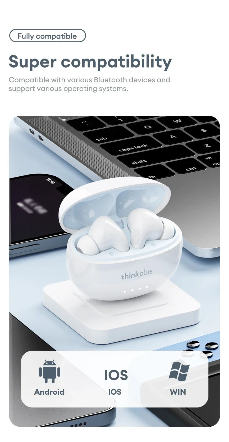 Lenovo LP5 PRO Wireless Bluetooth 5.4 Earphones TWS HiFi Sound Gaming Earbuds LP5Pro Sport headset Long Standby with Mic 2025