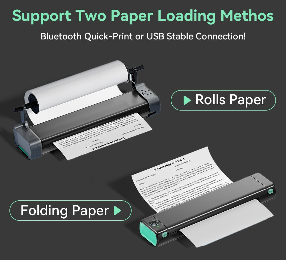 Phomemo M08F Wireless Thermal A4 Printer Bluetooth, Portable Label Maker for Home Office Shipping, Compatible iOS Android PC