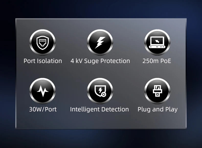 KeepLiNK 10-Port Gigabit Switch with 8-PoE and 2-RJ45 for Uplink Unmanaged Plug and Play