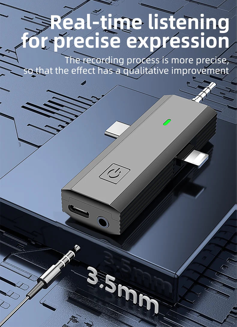 4 In 1 Lavalier Wireless Microphone Noise Reduction Professional Mic for Mobile Phone Camera Speaker Computer Live