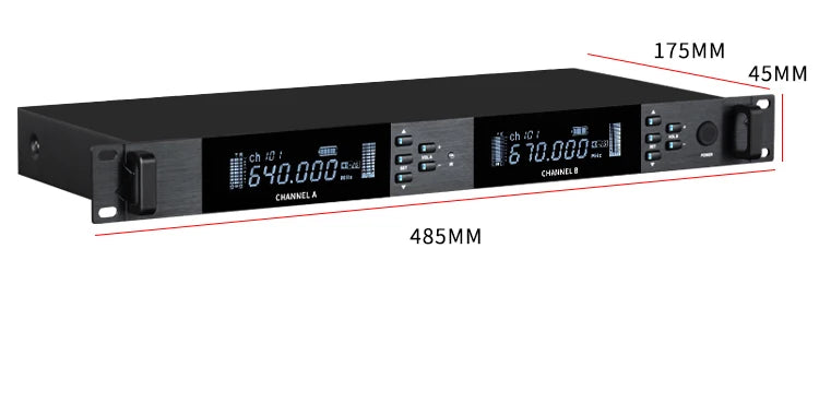 UHF Professional Wireless Microphone 2-channel Metal Handheld  Karaoke Singing Stage Wedding Performance Conference Microphone