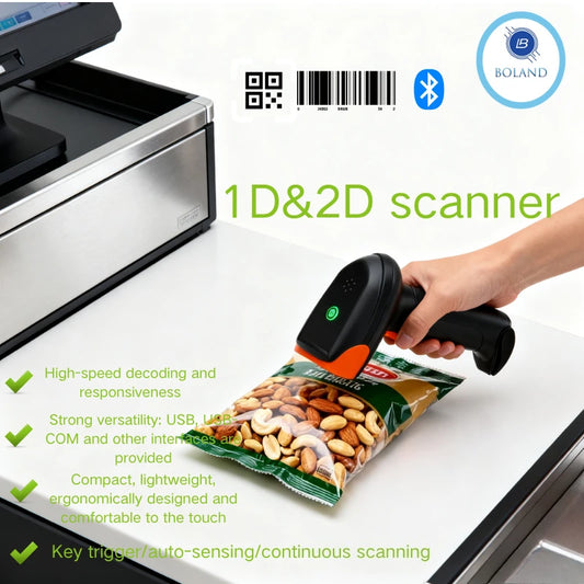 portable scanner barcode scanner 1D 2D QR 2.4G Bluetooth Wireless scanner documents negative scanner barcode BOLAND scanner