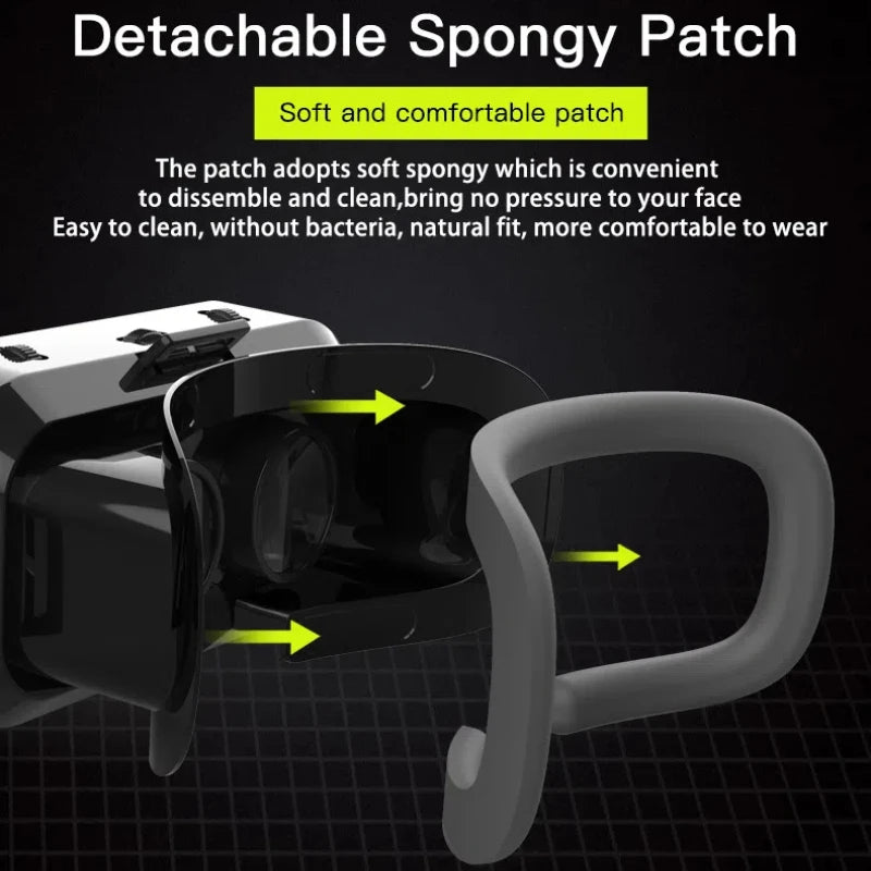 VR Virtual Reality Glasses Home 3D Viewing VR Helmet Suitable for 4.7-7 Inch Large Screen Mobile Phones, Support Game Controller