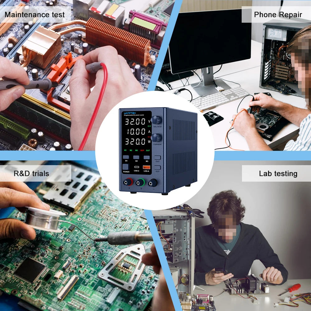 Wanptek Laboratory Power Supply Adjustable 30V 60V 120V For Phone Repair Regulated Lab Bench DC Power Supplies