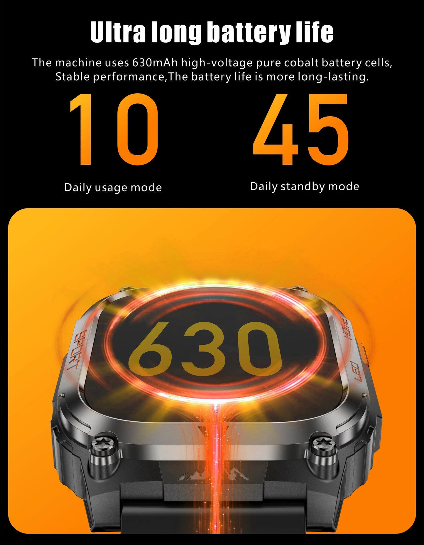 New GPS Tracking Smart Watch LED Flashlight 2.01inch HD Screen Compass BT Call Waterproof Sport Smartwatch For Android iOS