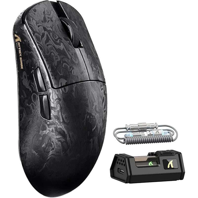 ATTACK SHARK R11 Ultra 8K Carbon Fiber Wireless Gaming Mouse with 42000 DPI-PAW3950 MAX Sensor-49g Lightweight,Nordic 52840 MCU