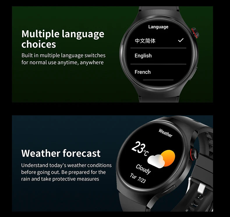 2025 New Men Smart Watch NFC Watch S10 Pro GPS 360*360 HD Screen AMOLED Heart rate BT Call Health Monitoring Women Smartwatches