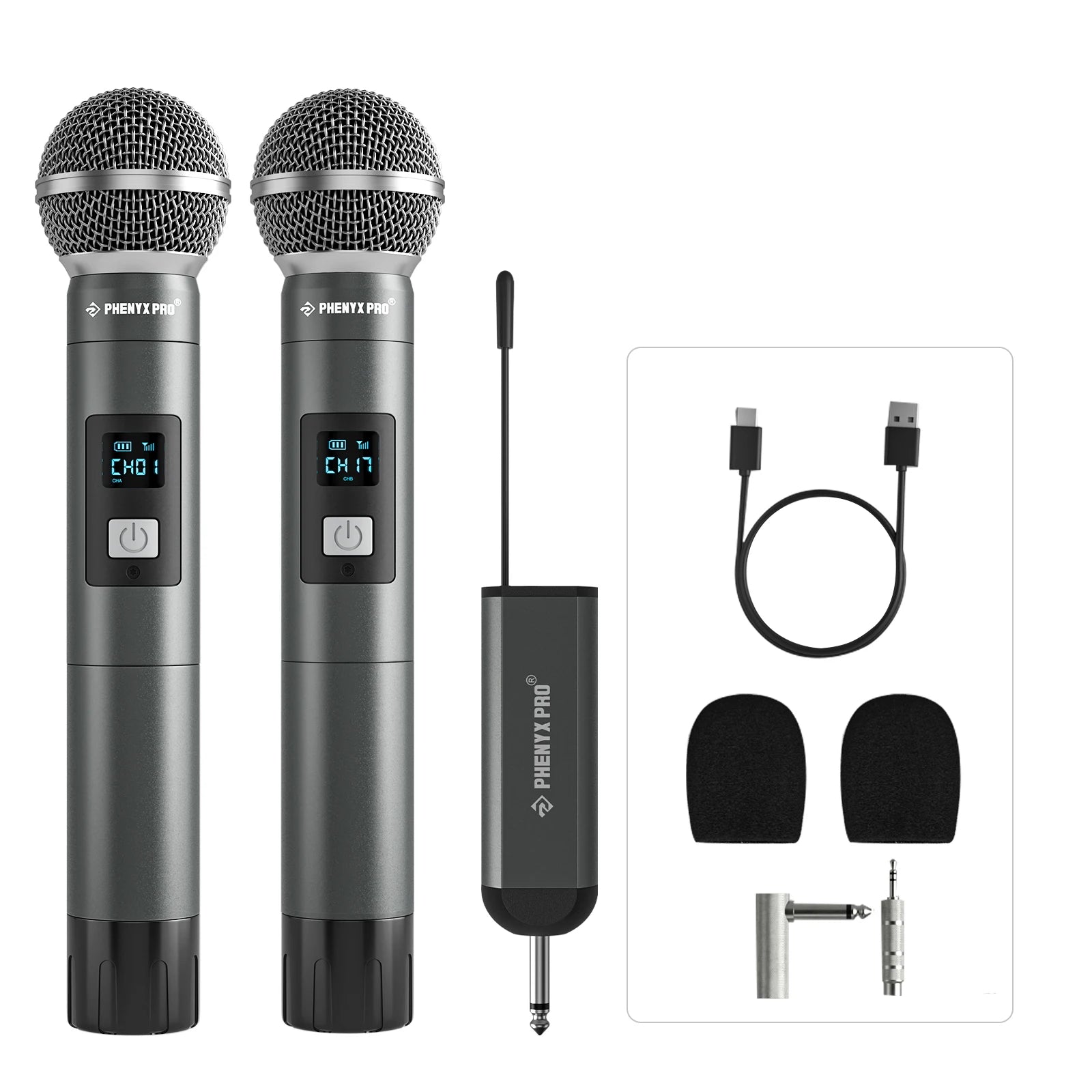 2 channel Digital Portable Wireless Microphone UHF Recording Karaoke Mic 900mhz Professional Handheld Mic Church PDP-2