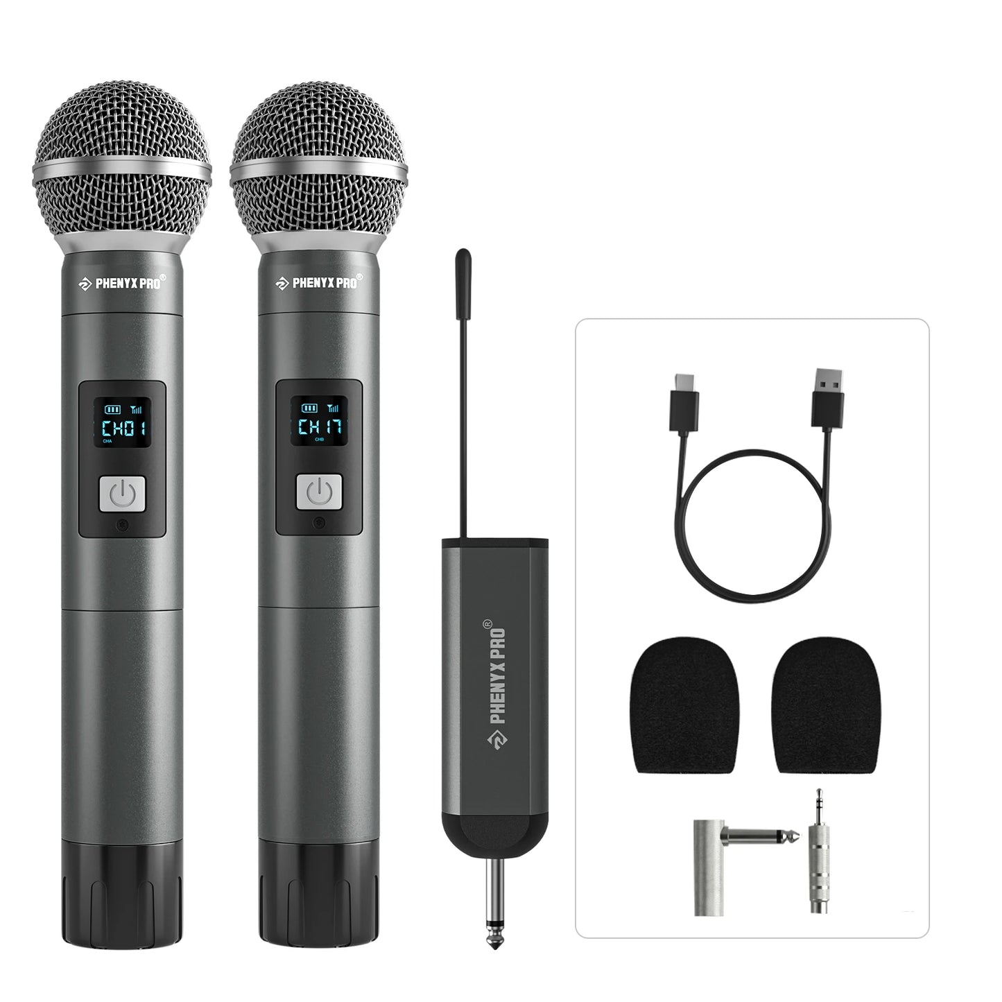 2 channel Digital Portable Wireless Microphone UHF Recording Karaoke Mic 900mhz Professional Handheld Mic Church PDP-2