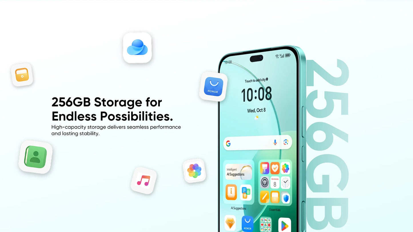 HONOR 400 Lite Global Version 5G Smartphone Dimensity 7025-Ultra 6.7" 120Hz AMOLED Screen 108MP Camera 5230mAh 35W SuperCharge