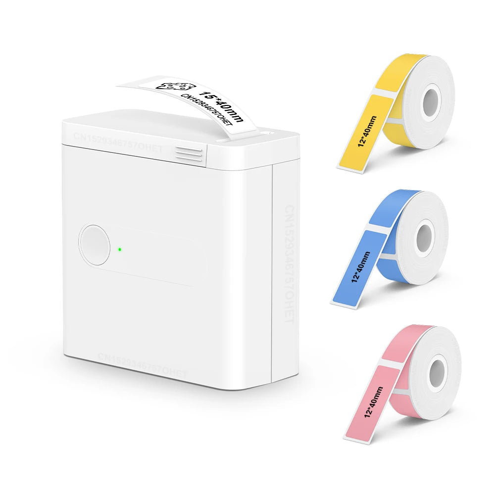 Portable Mini Label Printer D12 Bluetooth Inkless Thermal Printer Connect Phone Edit Printing Self Adhesive Sticker Labeller