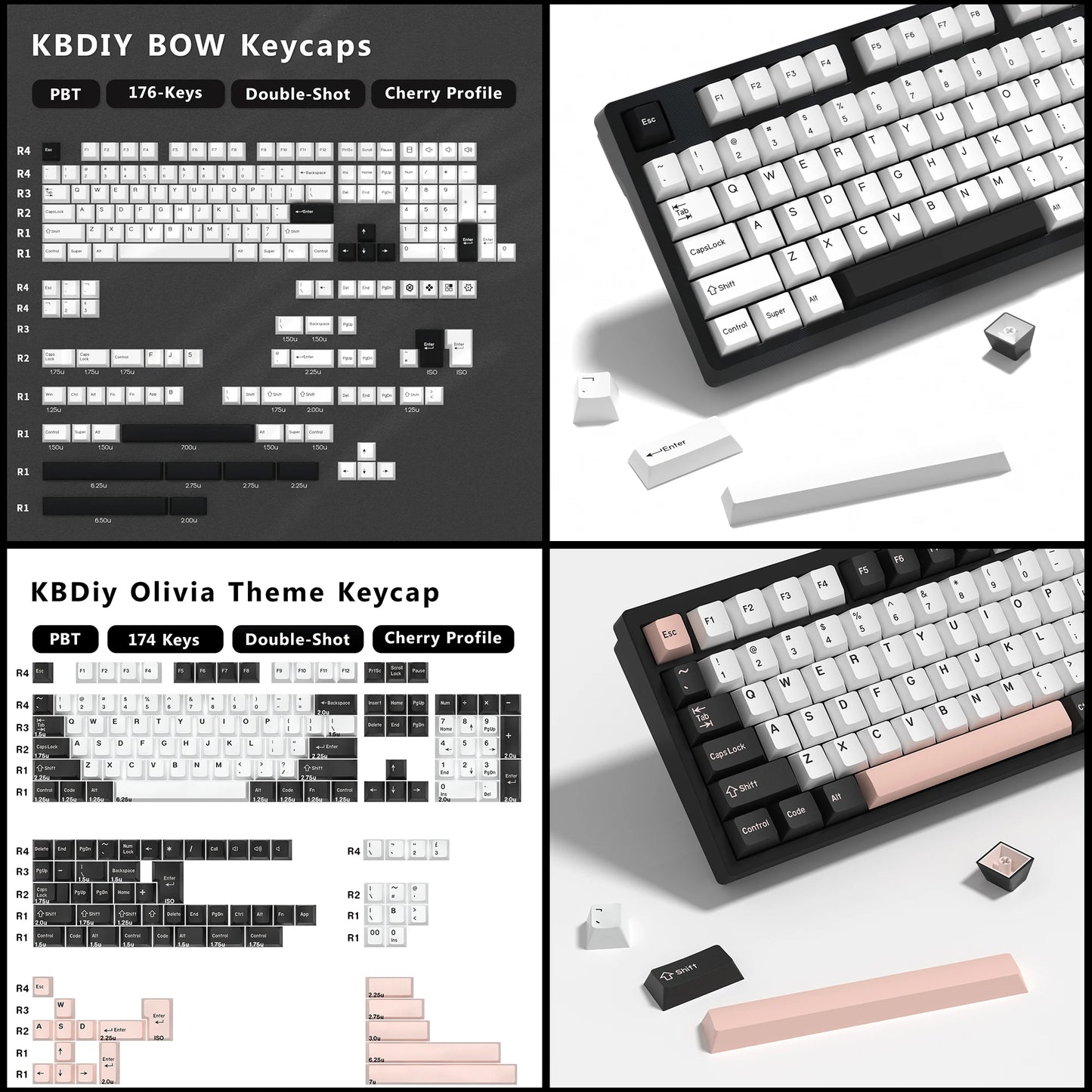 KBDiy GMK Jamon Keycap Cherry Profile Double Shot PBT ISO Keycaps For Gamer Mechanical Keyboard Kit Gaming Point Retro Key cap
